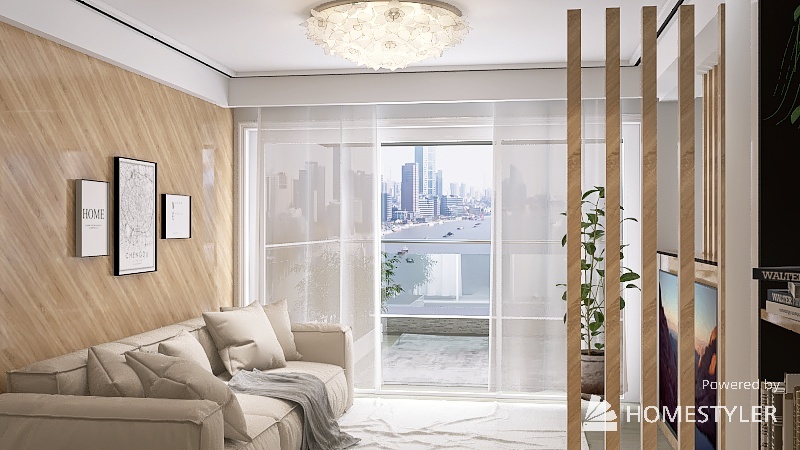 Wood Tone Apartment 3d design renderings