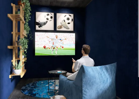 Football Fan Bedroom Design Rendering
