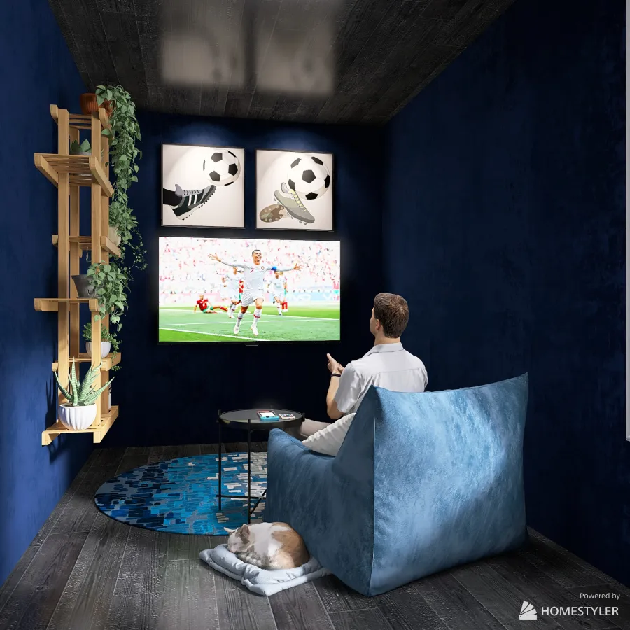 Football Fan Bedroom 3d design renderings