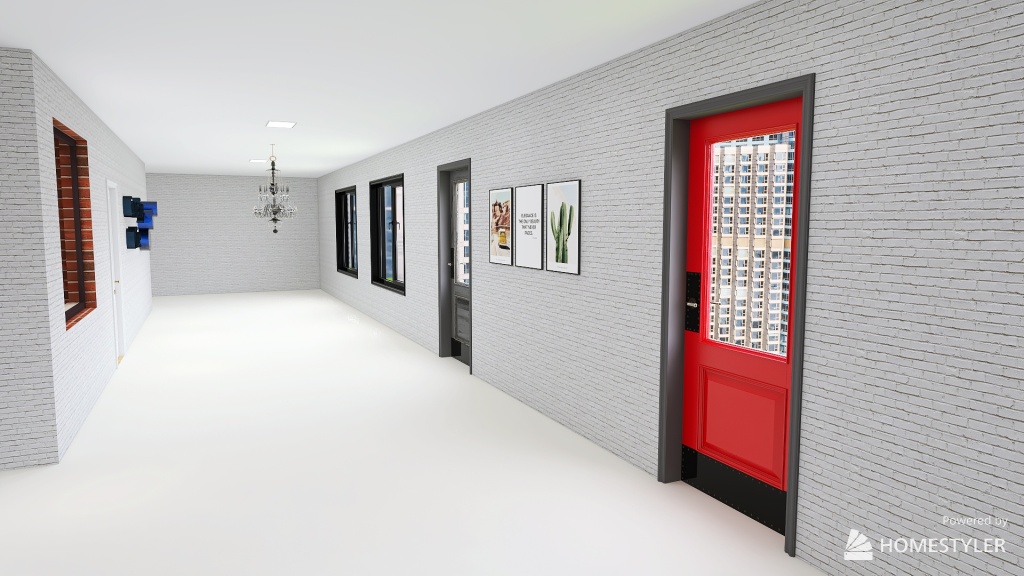 Closed Hallway 3d design renderings