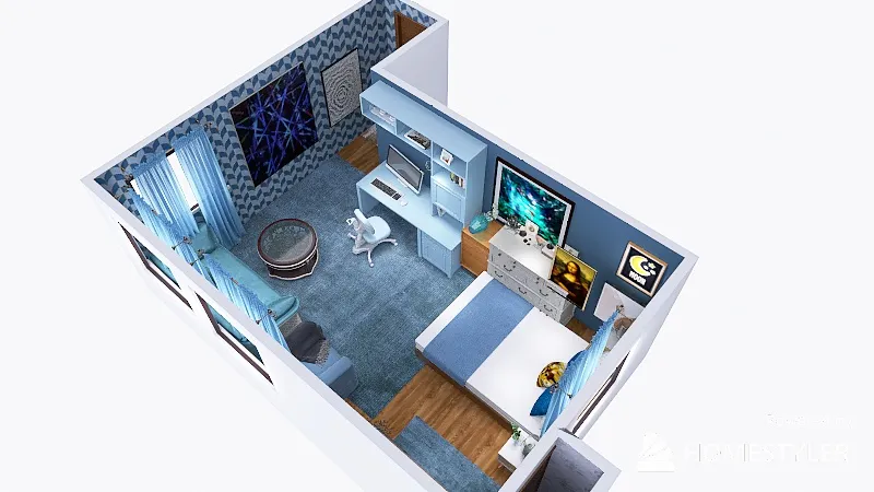 Dream Bedroom #1 School Project 3d design renderings