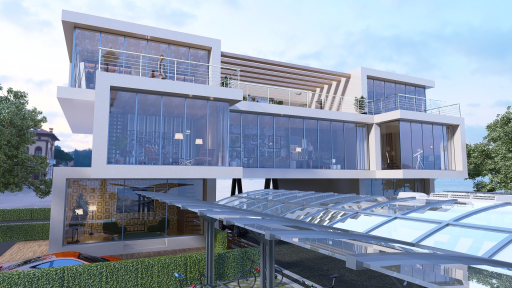 Modern Townhouse 3d design renderings