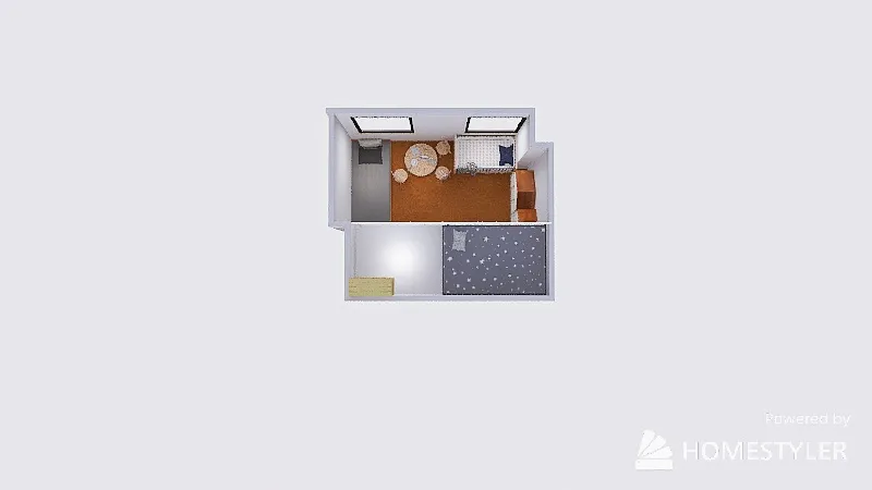 loft bed - ledder left 3d design renderings