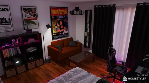 Dark style bedroom