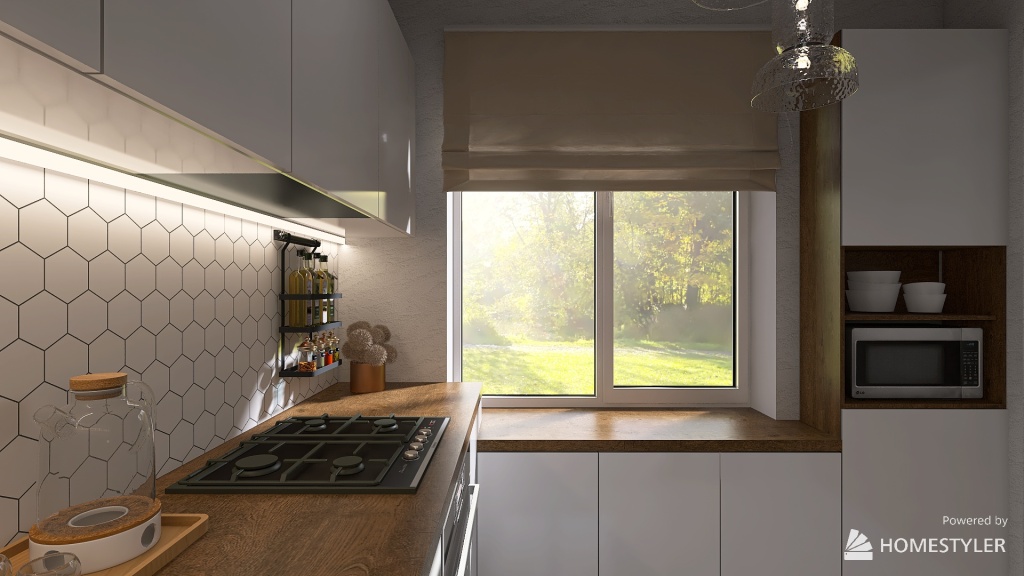 Белая кухня 3d design renderings