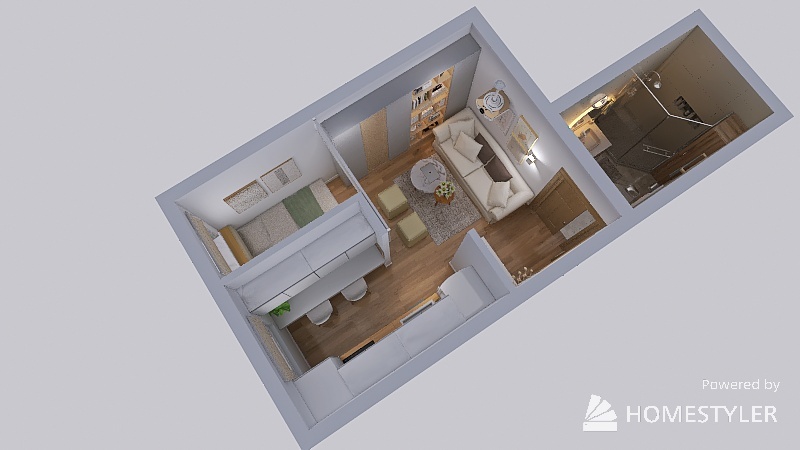 Cozy Minimalist Studio Apartment 3d design picture 25.29