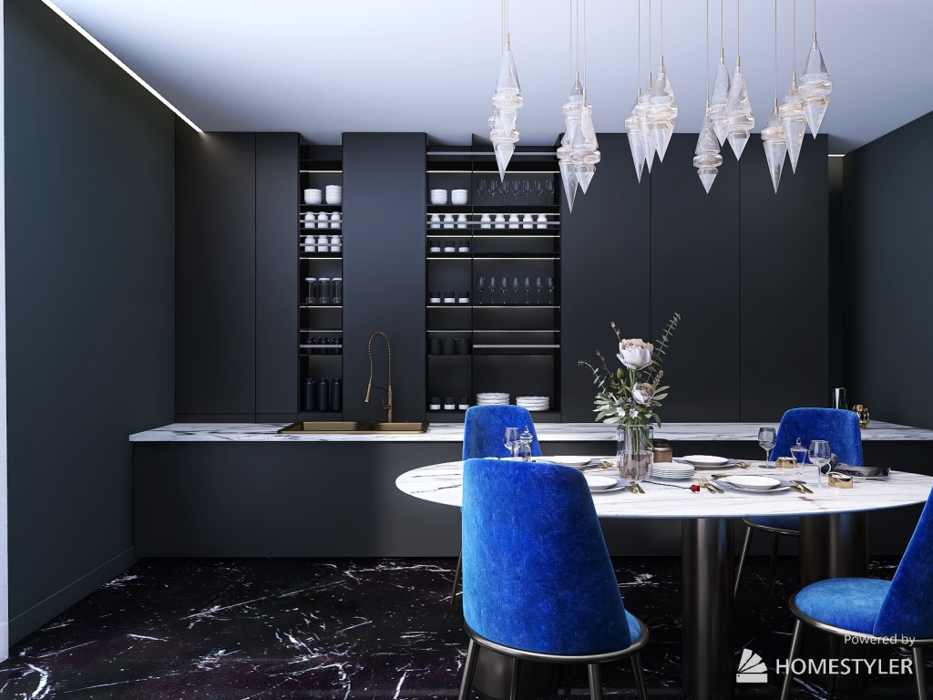 Кухня-вітальня 3d design renderings