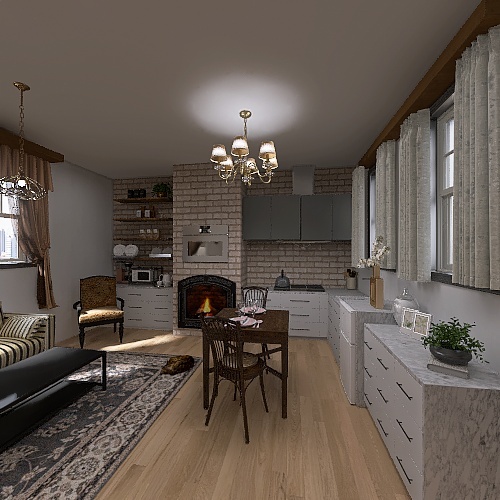 studio apartment 3d design renderings