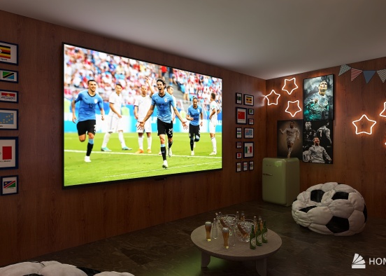 World Cup Living room Gathering Design Rendering