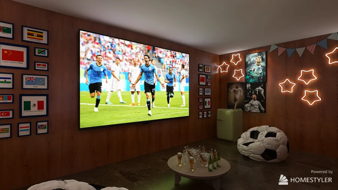 World Cup Living room Gathering 3d design renderings