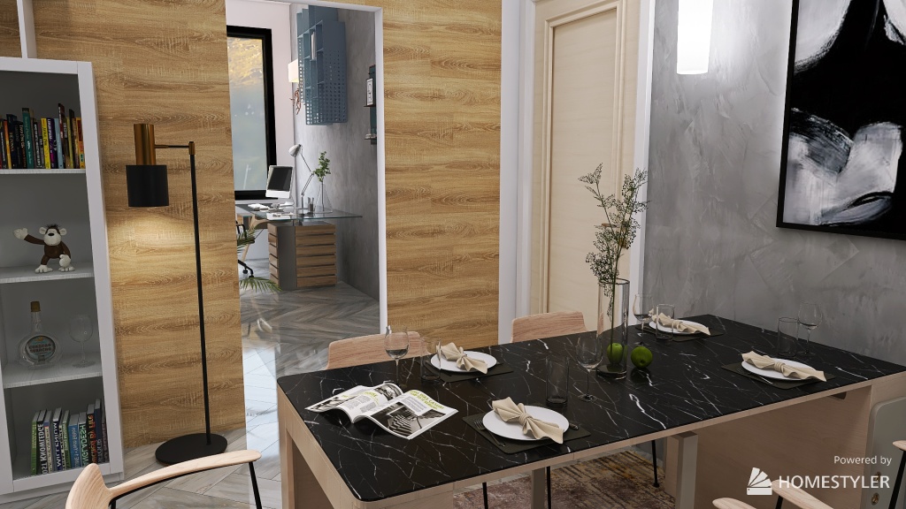 Simple Scandinavian Minimalist Family Home 3d design renderings