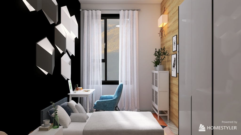 Simple Scandinavian Minimalist Family Home 3d design renderings
