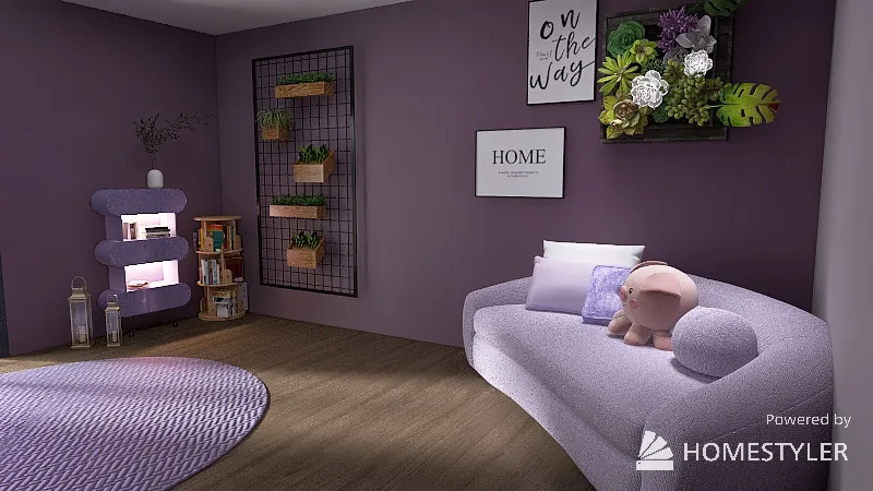 living room - lavender 3d design renderings