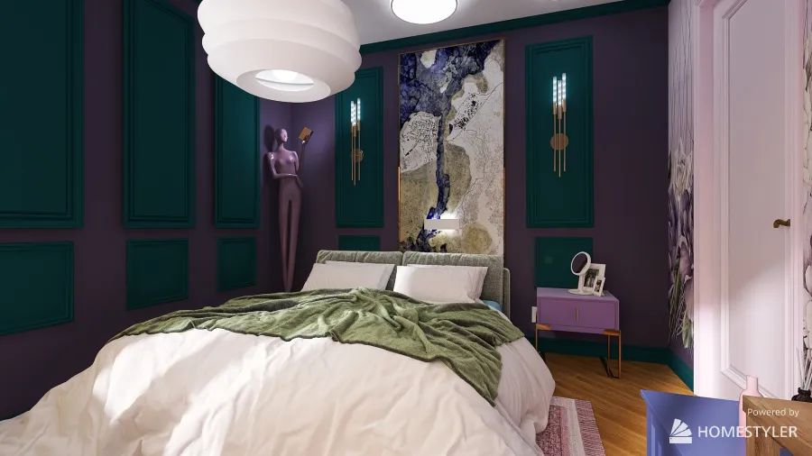 Спальня в ярких тонах 3d design renderings