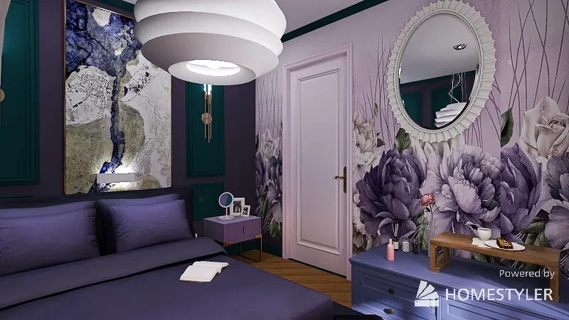 Спальня в ярких тонах 3d design renderings