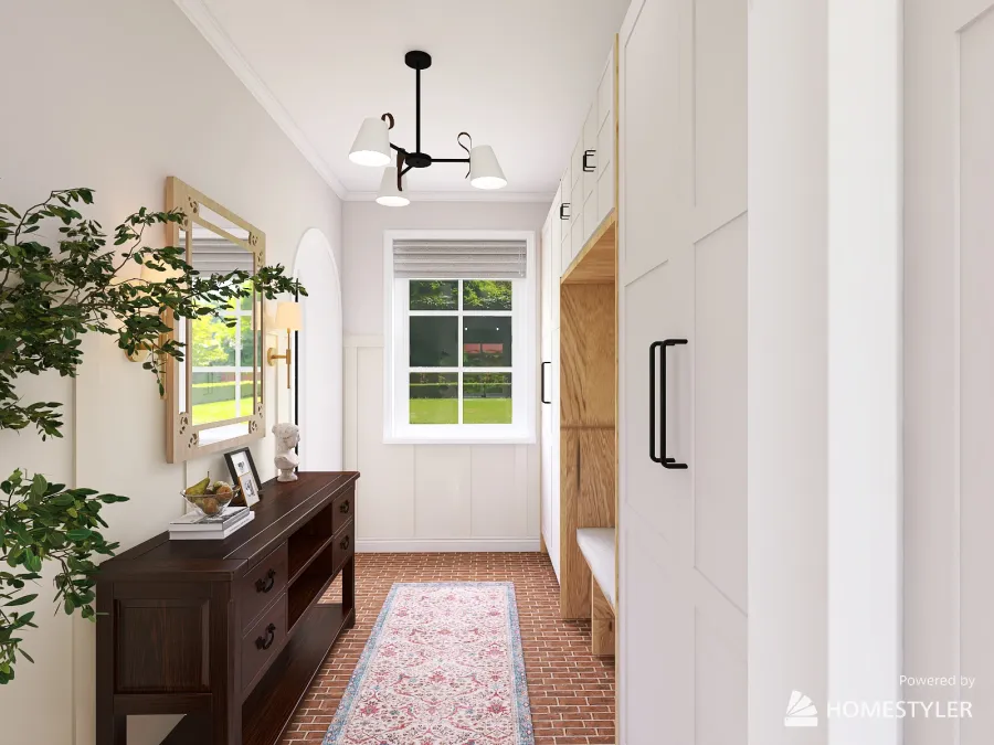 Hallway into kitchen 3d design renderings