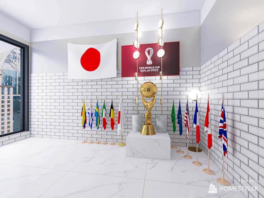 Football/Soccer team locker room (Japan) 3d design renderings