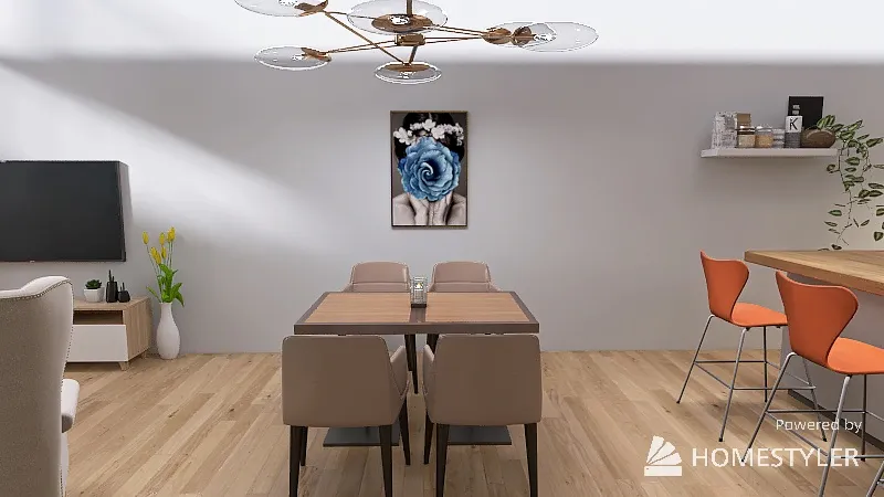 Kitchen/dining room 3d design renderings