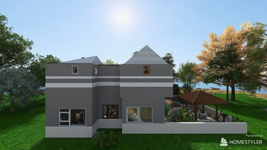 geometric house 3d design renderings