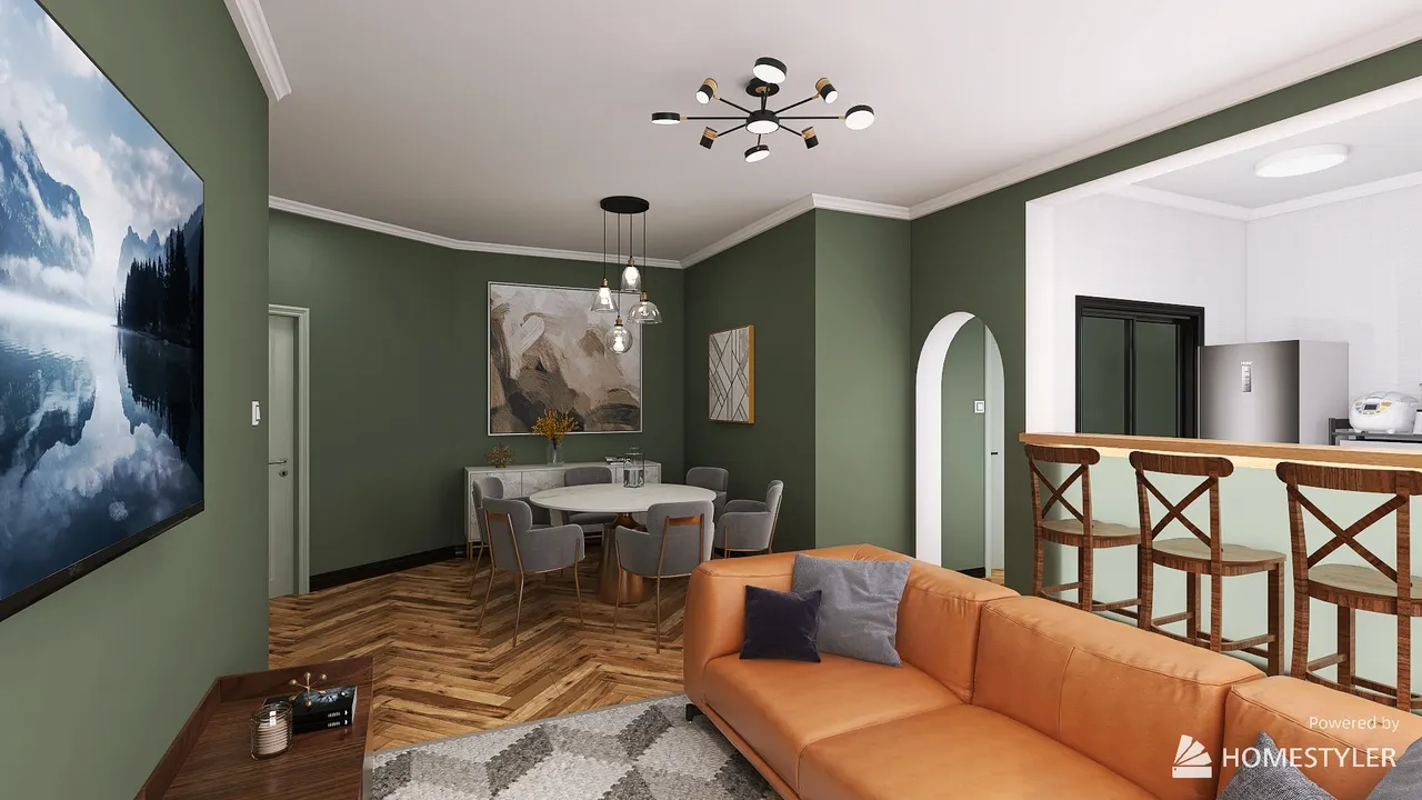 LivingDiningRoom 3d design renderings