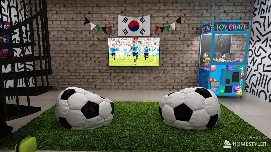 Fifa world cup arcade and living room 3d design renderings