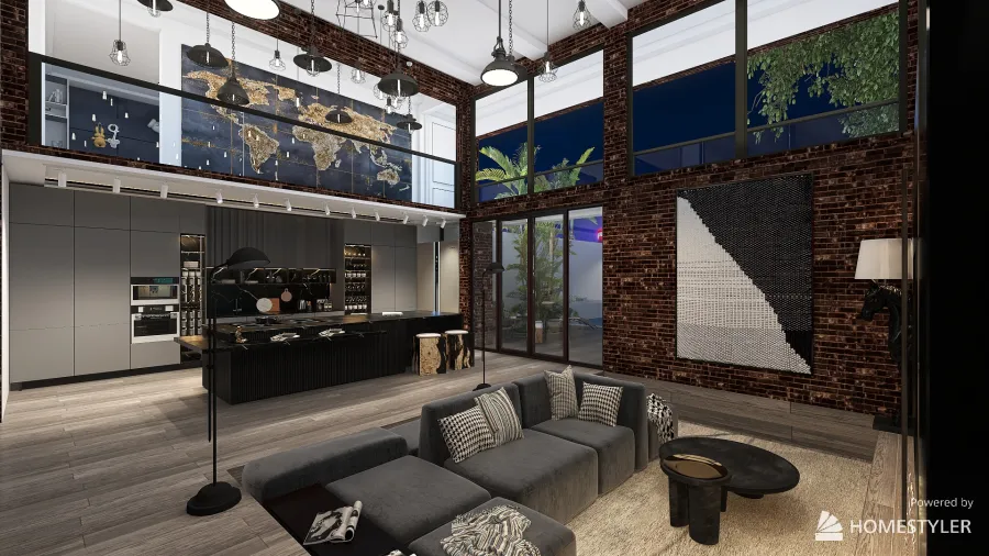 loft industrial 3d design renderings