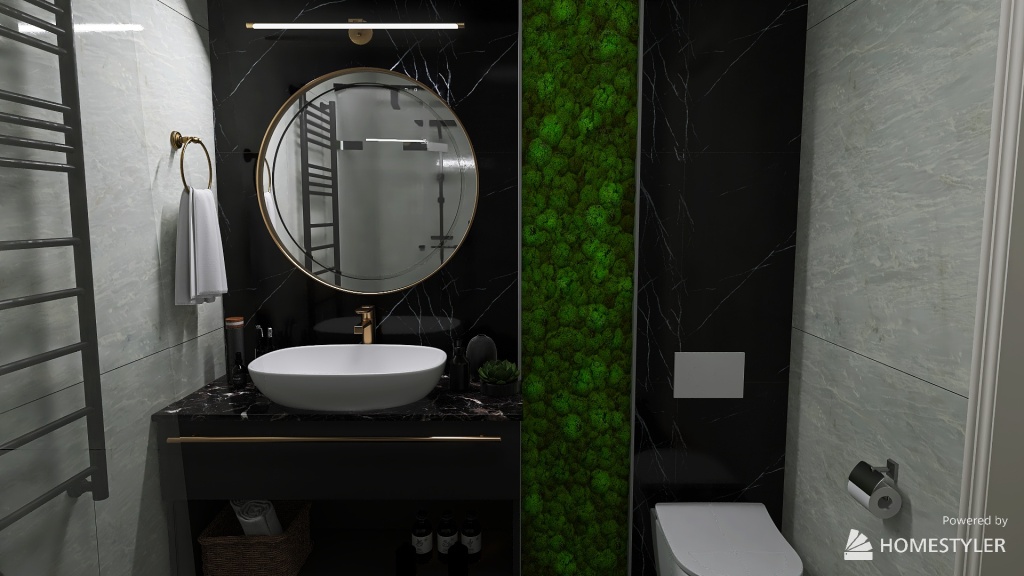 Modern apartment in dark colours 3d design renderings