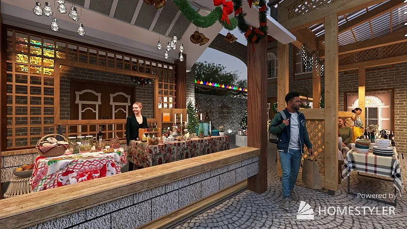 mercatino di Natale 3d design renderings