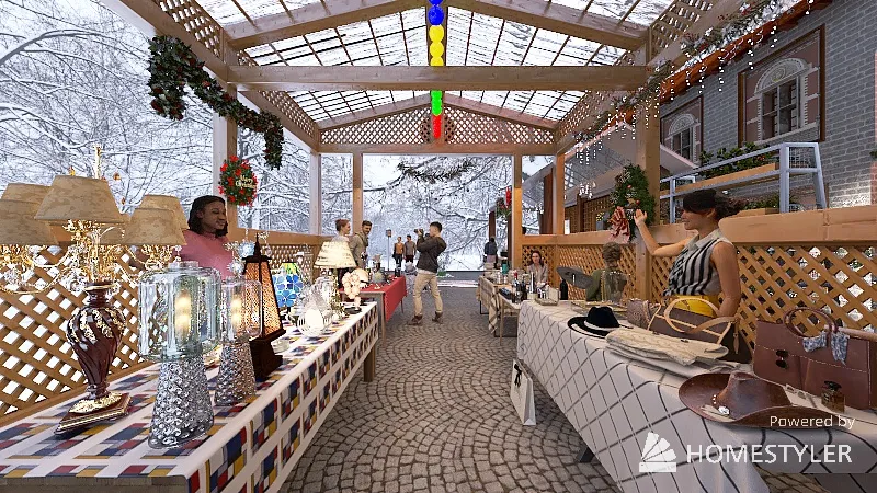 mercatino di Natale 3d design renderings
