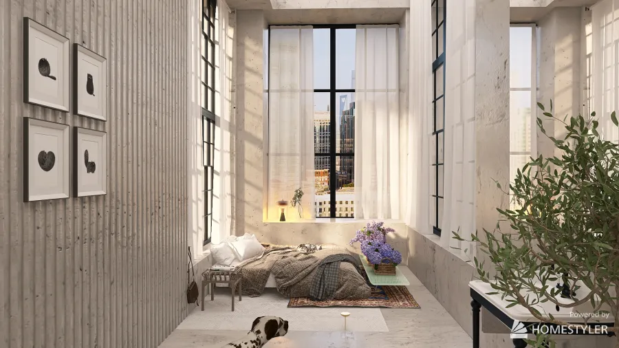 Loft apartment 3d design renderings