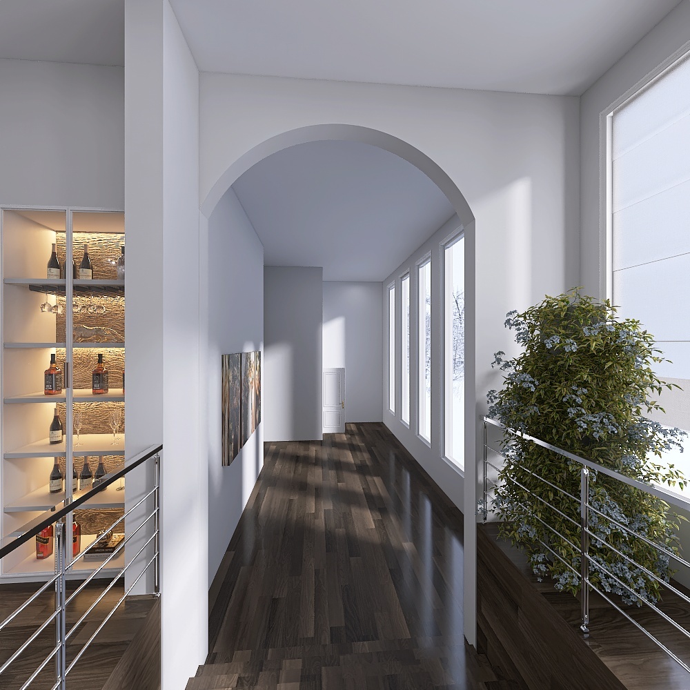 Snowy Vacation Home 3d design renderings