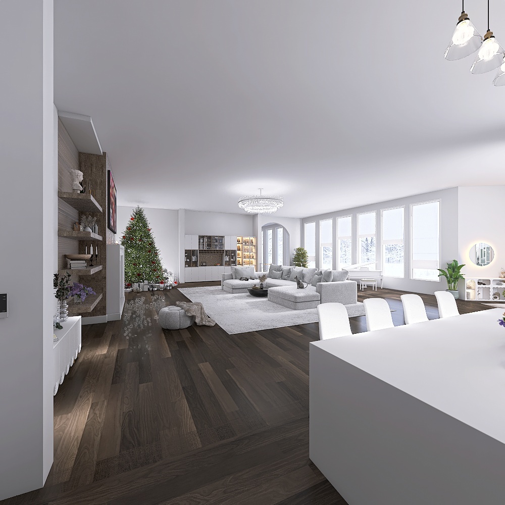 Snowy Vacation Home 3d design renderings
