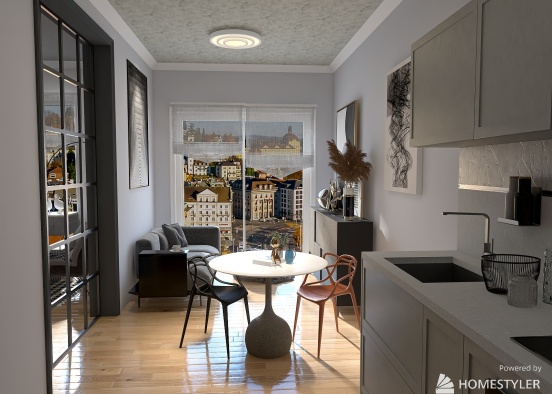Mini apartment livingroom Design Rendering