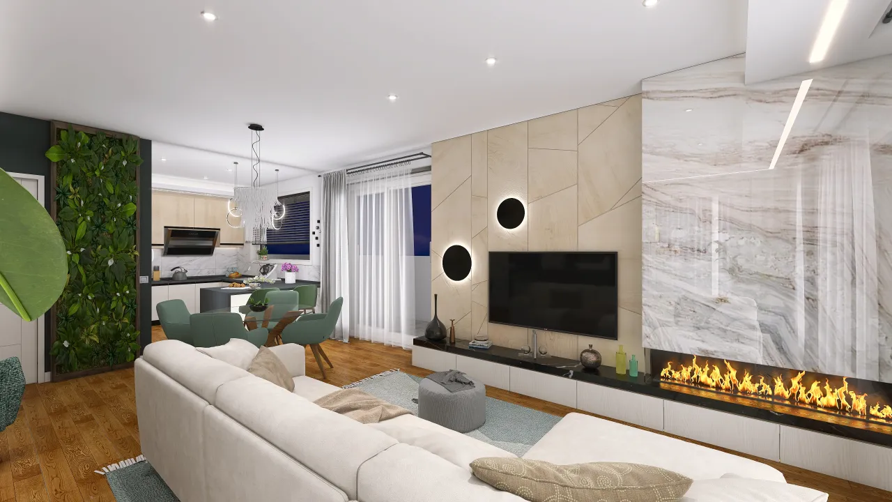 LivingDiningRoom 3d design renderings