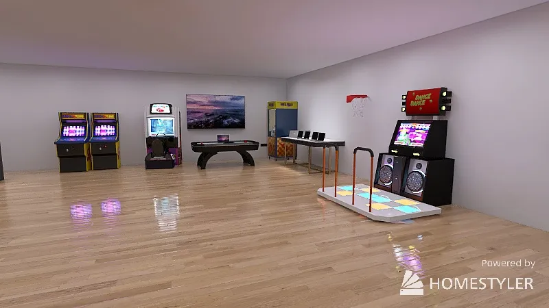 Gaming Room 3d design renderings