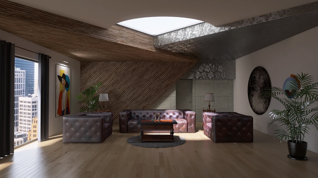 Designer Living Room 3d design renderings