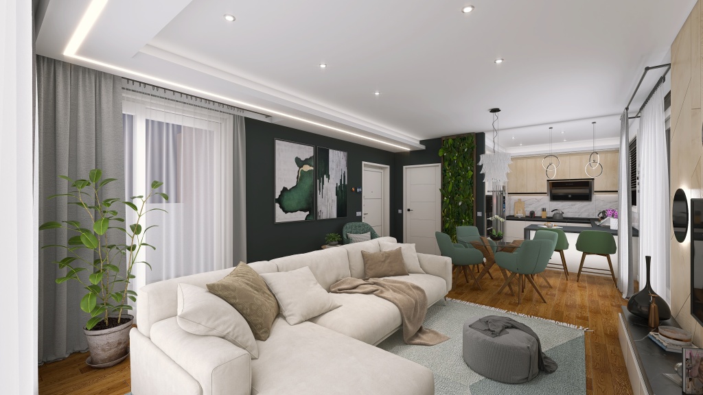 a touch of mint green 3d design renderings