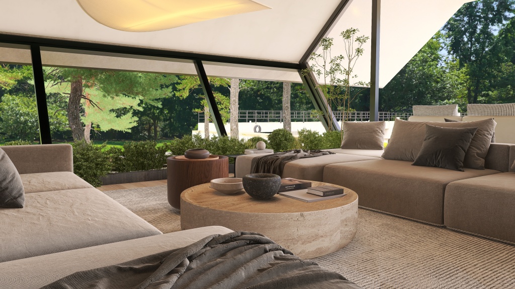 Villas de lujo con embarcadero. 3d design renderings