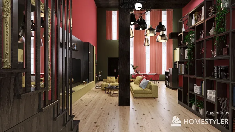 N02 - Green&Pink Home 3d design renderings