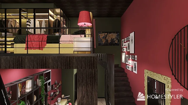 N02 - Green&Pink Home 3d design renderings