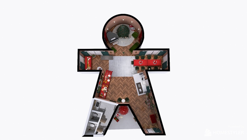 Gingerbread Man Room - Holiday Party Venue 3d design picture 98.23