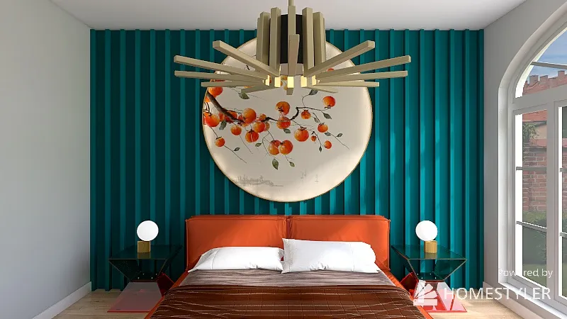 Geometric Bedroom 3d design renderings