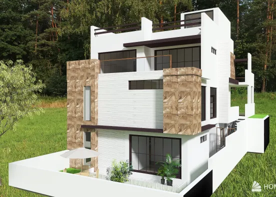 House on the slope Design Rendering