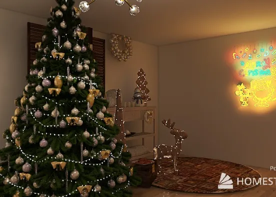 Christmas-Decorated Room 2 Design Rendering