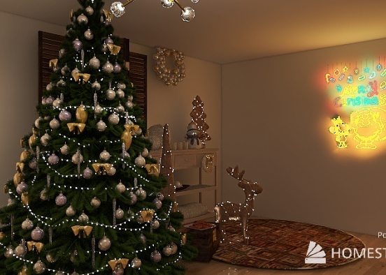 Christmas-Decorated Room 2 Design Rendering