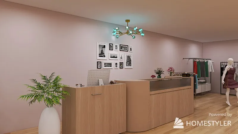 Cute bridal shop with a apartment over top 3d design renderings