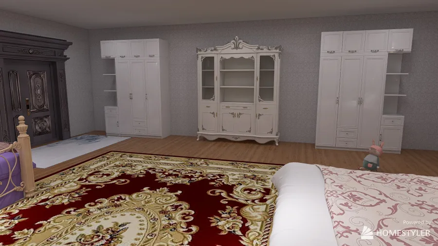 Modren elegant twin bedroom 3d design renderings