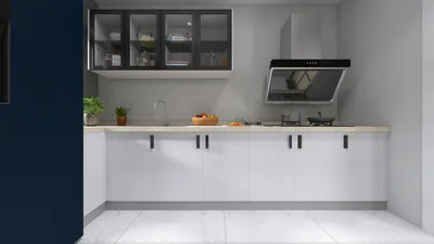 modern kitchen design with sleek cabinets and contemporary appliances utilizing real-time 3D rendering for an efficient preview of the interior decor style
