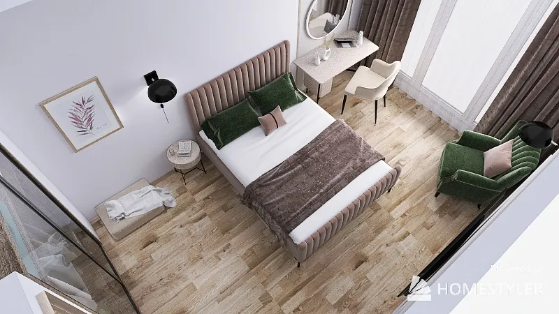 Copy of Modern bedroom in Moscow-city 3d design renderings