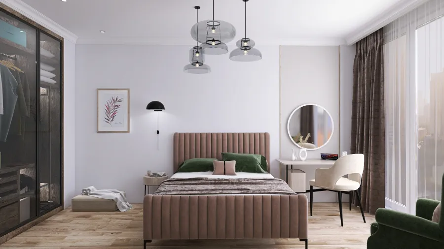 Modern bedroom in Moscow-city 3d design renderings